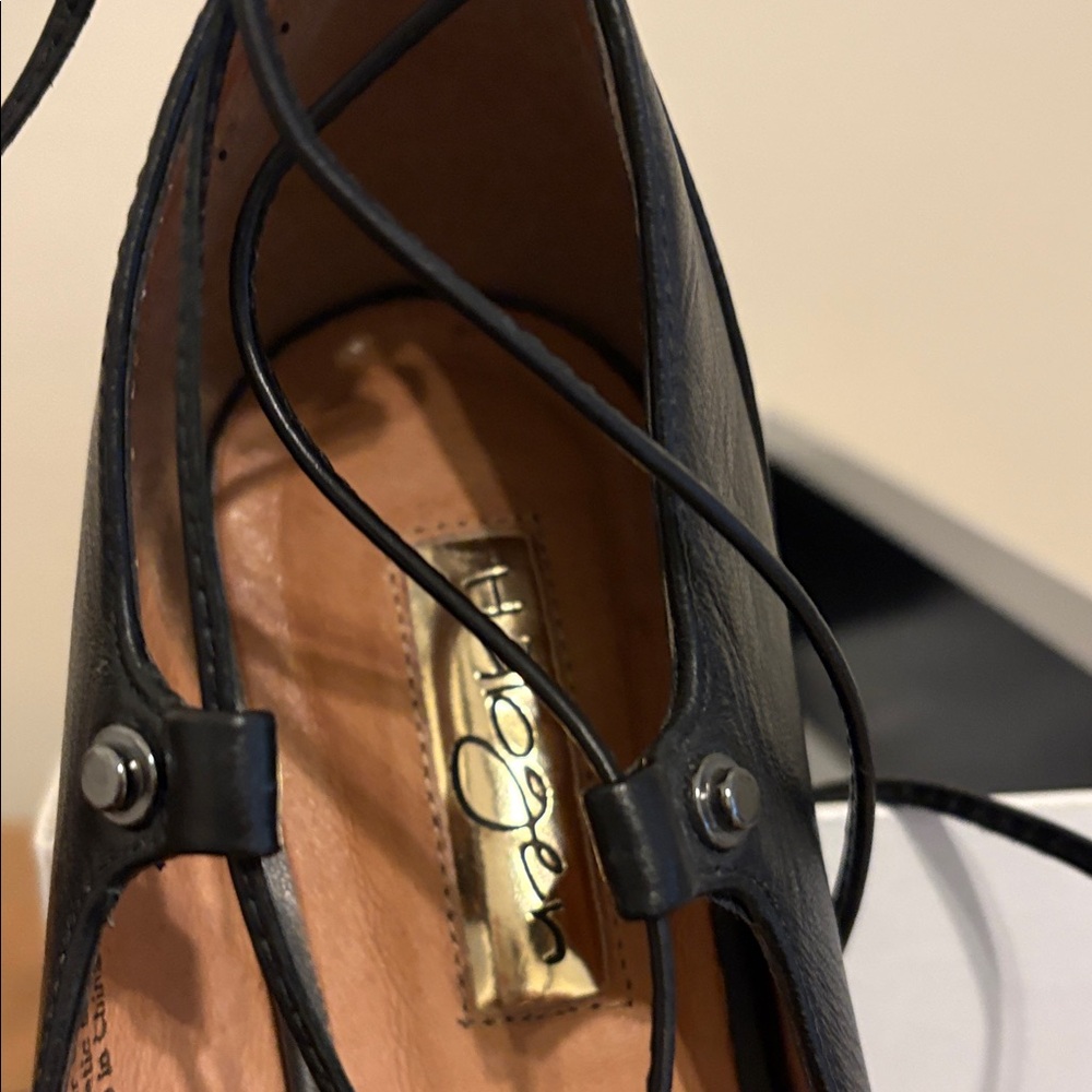 Halogen Women's Black Lace-Up Flats - Picture 6 of 9